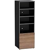 Next Bookcase / Audio Tower 600236 from Nexera, Black and Walnut