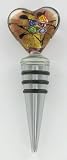 Pink Swirl Heart Wine Bottle Glass Stopper Contemporary Art