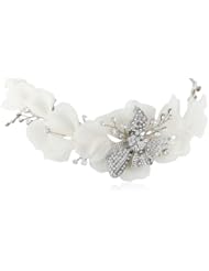 Nina Omara Organza Flower and Crystal Necklace, 16"