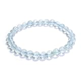 新宿銀の蔵 6mm 17cm AAAグレード アクアマリンブレスレット (レディースMサイズ)