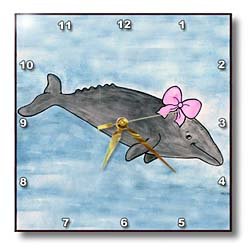 Gina Grey Whale - 10x10 Wall Clock