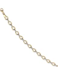 14k Yellow Gold Diamond 7in Stirrup Link Bracelet w/ Gift Box. Wt- 3.4g