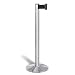 Lavi 50-3000 Beltrac Aluminum Retractable Portable Post with 7' Black Belt, 14" Diameter x 40" Height, Satin