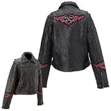 Diamond Plate? Rock Design Ladies' Genuine Leather Jacket