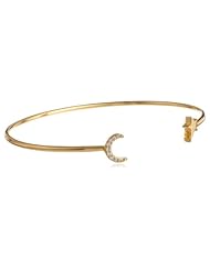 Brass Moon and Star Cuff Bracelet; 2.75"