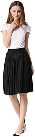 ChatMe Womens Vintage Knee Length Harmonium Swing Pleated Skirts