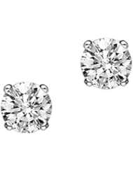 3/4 ct. tw. Diamond Solitaire Earrings in 14K White Gold