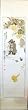 Chinese brush painting sumi scroll - man meditating under calabash vine, hand painted watercolor on paper