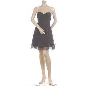 BCBG BLACK SILK WOVEN STRAPLESS MINI DRESS NEW 0