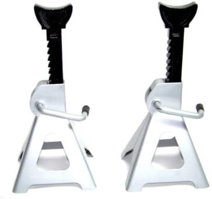 2 New 6 Ton Jack Stand Ratchet Type For Truck Car Van.Rugged steel construction Integral bracing and welded comer support for greater stability