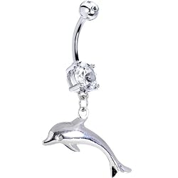 Silver Dolphin Belly Ring