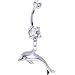 Silver Dolphin Belly Ring
