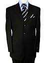 Italian Mens Suits Merino Wool 150s Hand Tailored Suit Complete Jacket and Pants for Bussines and Year Round Use Jet Black
