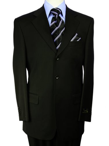 Hand Tailored Italian Mens Suits Merino Wool 150s Suit Complete Jacket and Pants for Bussines and Year Round Use Jet Black
