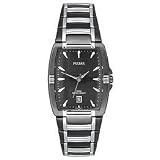 Pulsar Mens Dress Sport Black Ion Silver-Tone Watch #PG8115 by Pulsar