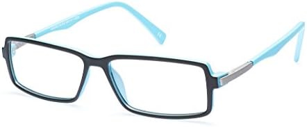 Cagalli Cr1011 Vintage Rx Eyeglasses Clear Lens Lightweight Glasses Frame (Black Blue)