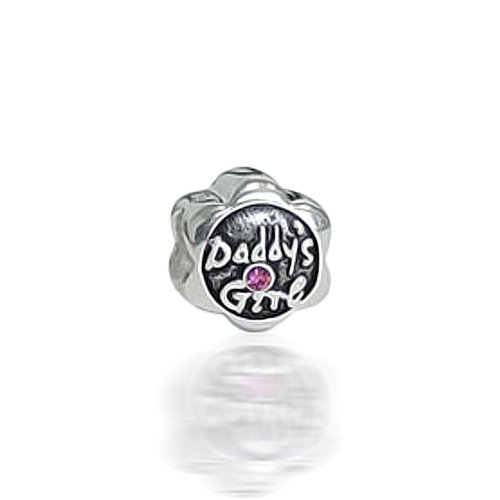 Bling Jewelry Daddy\'s Girl CZ .925 Sterling Silver Charm Bead Biagi Troll Chamilia Compatible