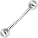 Solid 14KT White Gold Internally Threaded Straight Barbell- 14 Gauge 1/2" 5mm