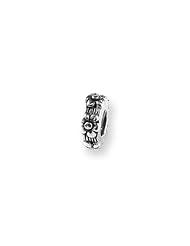 Floral Spacer Charm in Silver for 3mm Charm Bracelets