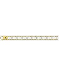 11mm Fancy Two Tone Gold Link Bracelet 8"