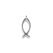 Shipwreck Beads Zinc Alloy Christian Ichthus Fish Symbol Charm, 8 by 20mm, Silver, 80-Pack