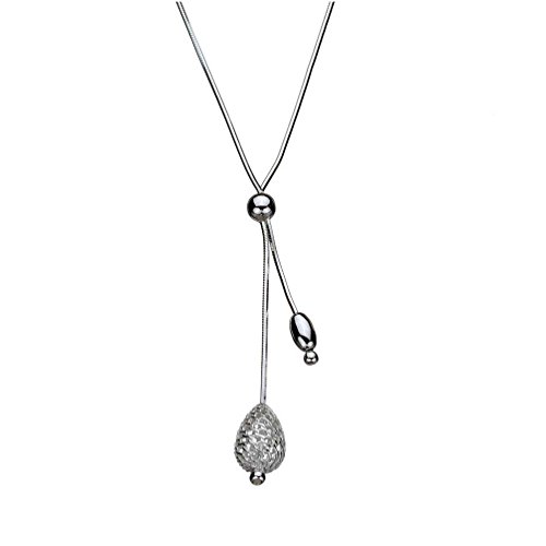 Sterling Silver Diamond Cut Snake Chain Y Necklace, 16"+2" Extender, Dangle Earrings