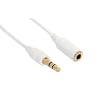 Klinke Verl�ngerung, InLine�, 3,5mm Klinke St/Bu, Stereo wei�/gold, 5m