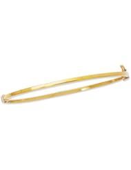 7" 14K Yellow Gold 2.0mm (0.08") Polished Round Square Tube Stackable Bangle Bracelet