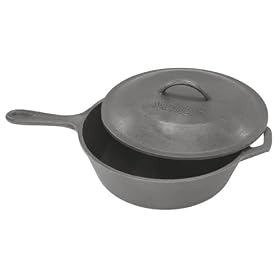 Buy Bayou Classic 7440 3-Quart Deep Cast Iron Skillet with Lid by Bayou Classic