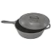 Bayou Classic 7440 3-Quart Deep Cast Iron Skillet with Lid