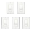 5 New White Wall Mount Impedance Matching Speaker Slide Volume Control Switches 5TSVCS(W)