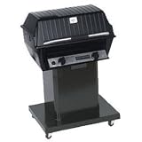 Broilmaster T3CW Deluxe Propane Gas Grill With Stainless Control Panel On Black Steel Cart