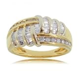 Solid Two Tone Gold Cluster Ring - 1/2cttw Diamonds