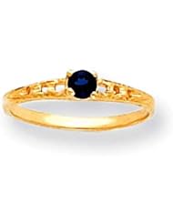 MadiK® Collection 14K Yellow Gold Genuine Sapphire Birthstone Baby Ring Size 3