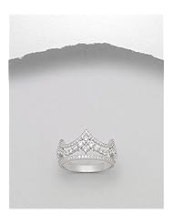 Crown CZ Ring In 92.5 Sterling Silver