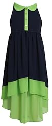 Girls Short Sleeves Sleeveless Applique Mesh  Dots Print Cotton/Satin/Spandex/Knit Dropped   Waistline High-Low-Hem  Dress With a Bow(s)