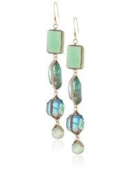 Annie Hammer Jewelry Peruvian Opal Fluorite and Phrenite Earrings