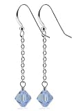 Sterling Silver Light Saphire Crystal Earrings Made with Swarovski Elements
