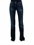 Diesel Women's Black Stretch Ronhar Dark Wash Boot Cut Jeans - 24 x 32