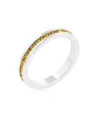 Stylish Stackables with Yellow CZ Ring