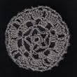 Gray Star Pattern Crocheted Hair Bun Cover- LARGE