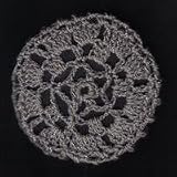 Gray Star Pattern Crocheted Hair Bun Cover- MEDIUM