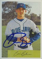 Chris Baker, Toronto Blue Jays, 2002 Bowman Heritage Autographed Card