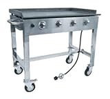 Commercial Griddle, Mobile, Lp Gas, 36'' X 20'', 4 Independently Controlled Burners, 2''H Side & - Sells As: 1 Each