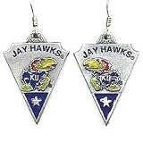 Kansas Jayhawks Dangle Earrings - NCAA College Athletics Fan Shop Sports Team Merchandise