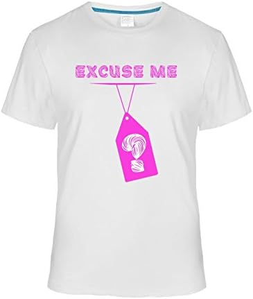 May26 Funny Excuse Me Purple Question Mark Necklace Tee For Man XS white