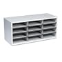Fellowes 25004 12-Section Compartment Sorter, Melamine Laminated, Dove Gray