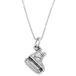 Sterling Silver Double Sided Hockey Player Skate Necklace