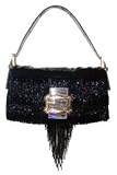 31scQ8iV79L. SL160  Fendi Black Beaded Fringe Evening Baguette 8BR000 TMA F0PH5