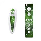 Apocalypse Green Design Nintendo Wii Nunchuk + Remote Controller Protector Skin Decal Sticker